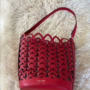 Kate Spade Red Cutout Shoulder Bag